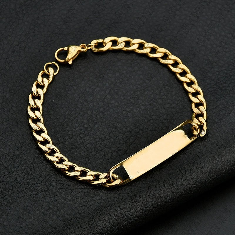 PULSERA CUBANA CON PLACA