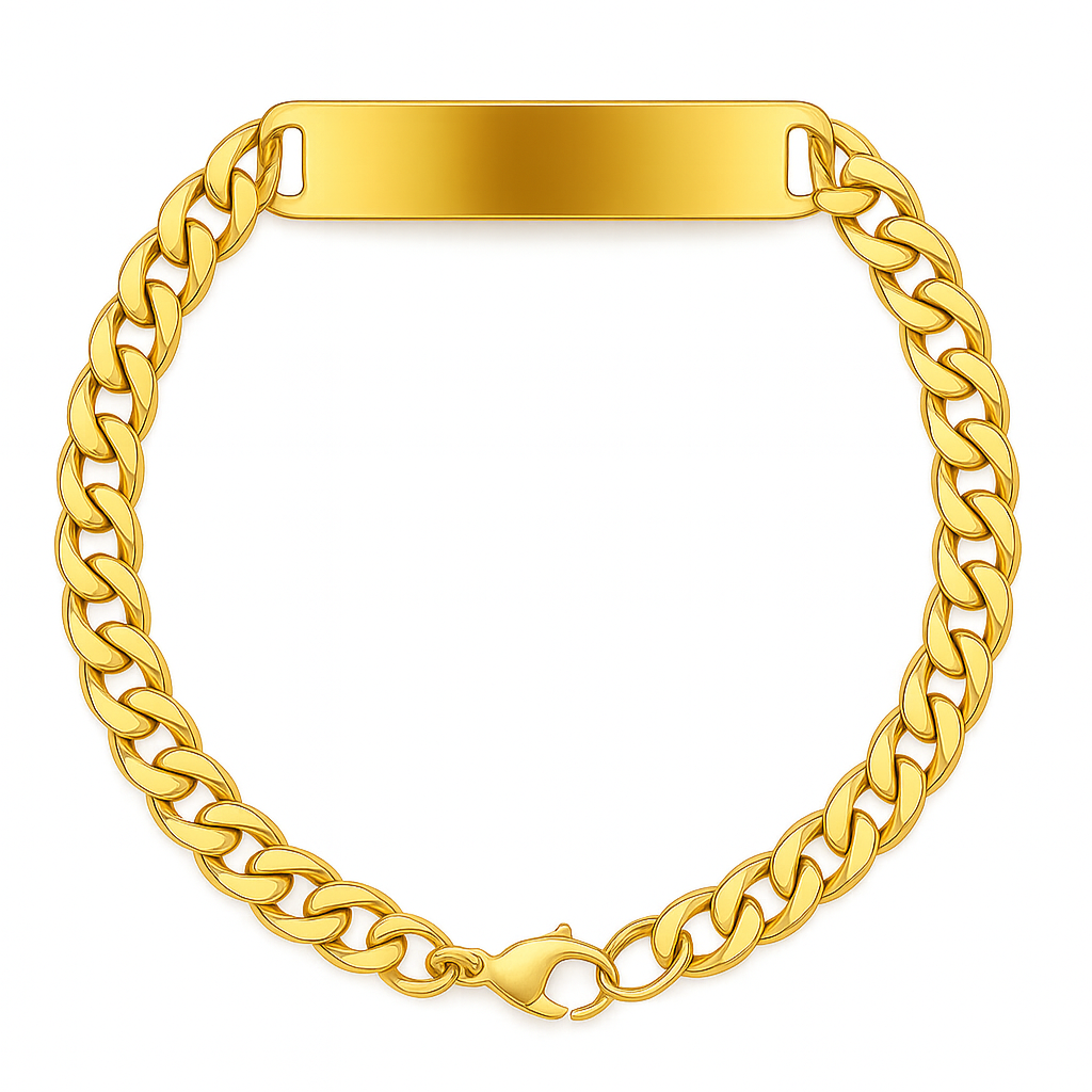 PULSERA CUBANA CON PLACA