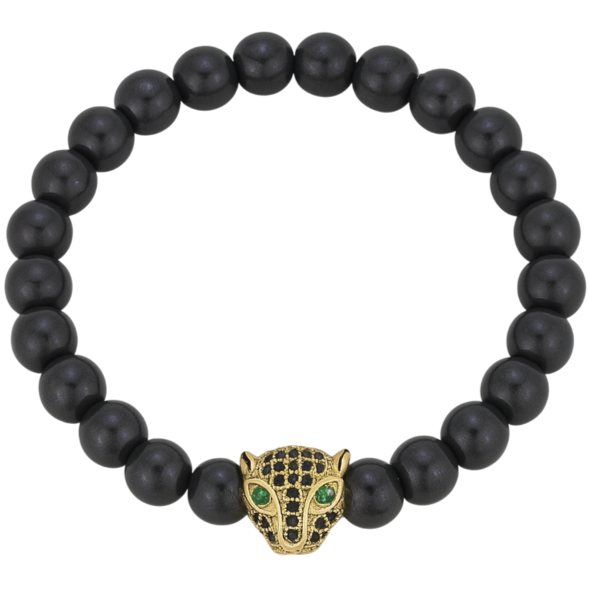 PULSERA LEOPARDO DORADO