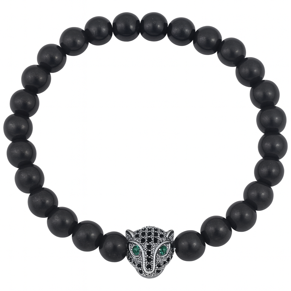 PULSERA LEOPARDO PLATEADO