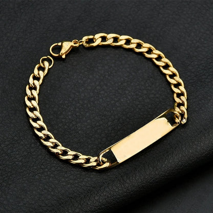 PULSERA CUBANA CON PLACA