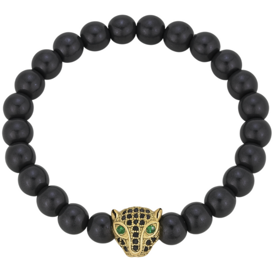 PULSERA LEOPARDO DORADO