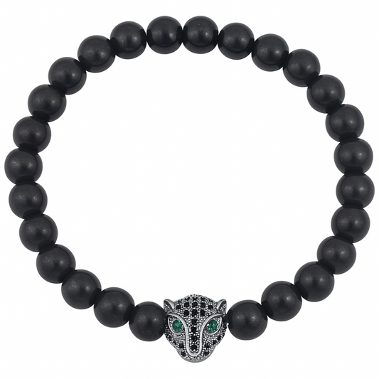 PULSERA LEOPARDO PLATEADO
